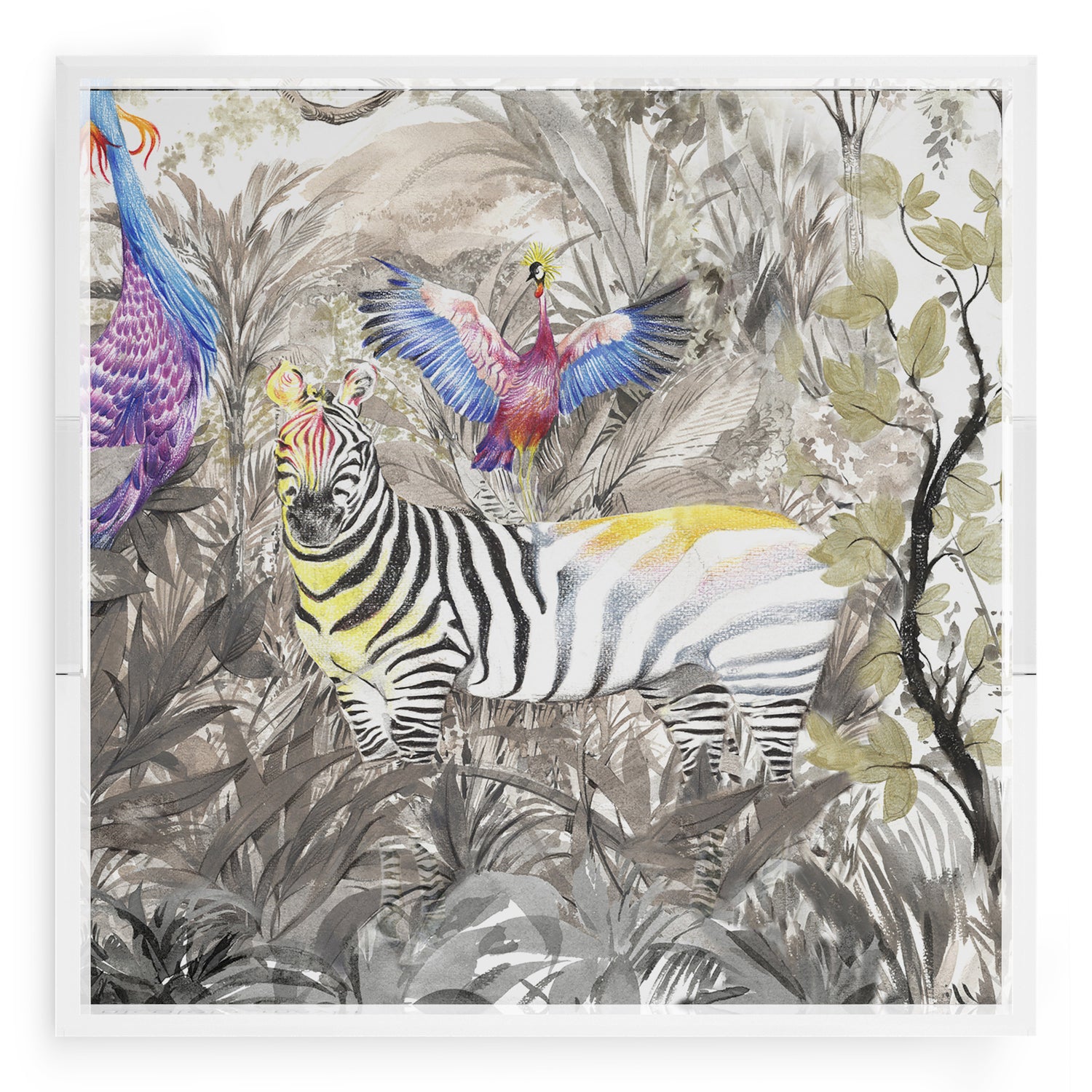 Arcadia Zebra 18X18 Acrylic Tray - nicolettemayer.com
