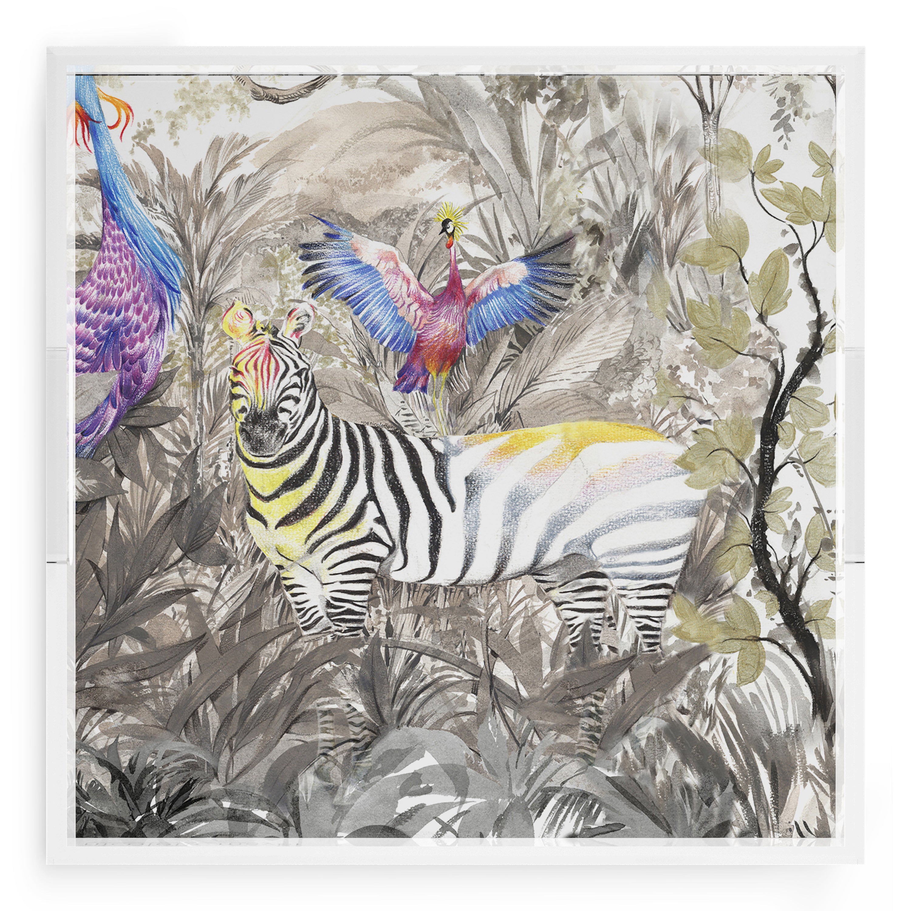 Arcadia Zebra 18X18 Acrylic Tray - nicolettemayer.com
