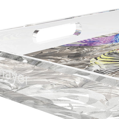 Arcadia Zebra 18X18 Acrylic Tray - nicolettemayer.com

