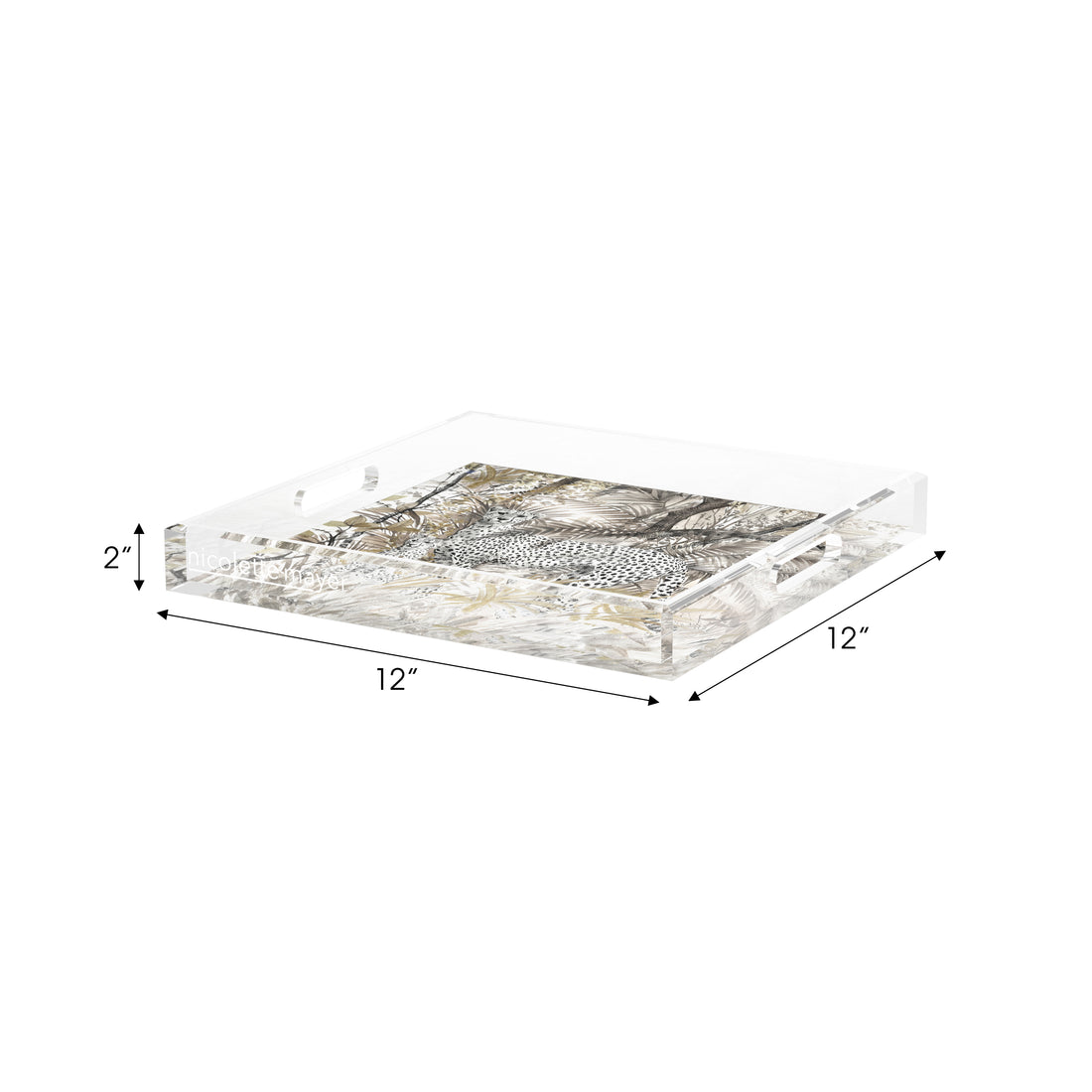Arcadia Cheetah Acrylic Decorative Tray, 12 x 12 in. by Nicolette Mayer 