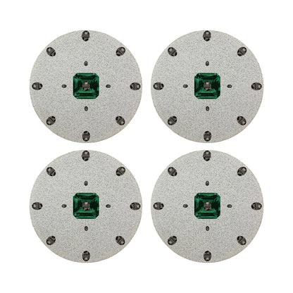Asscher White Round Beaded Placemat Smooth
