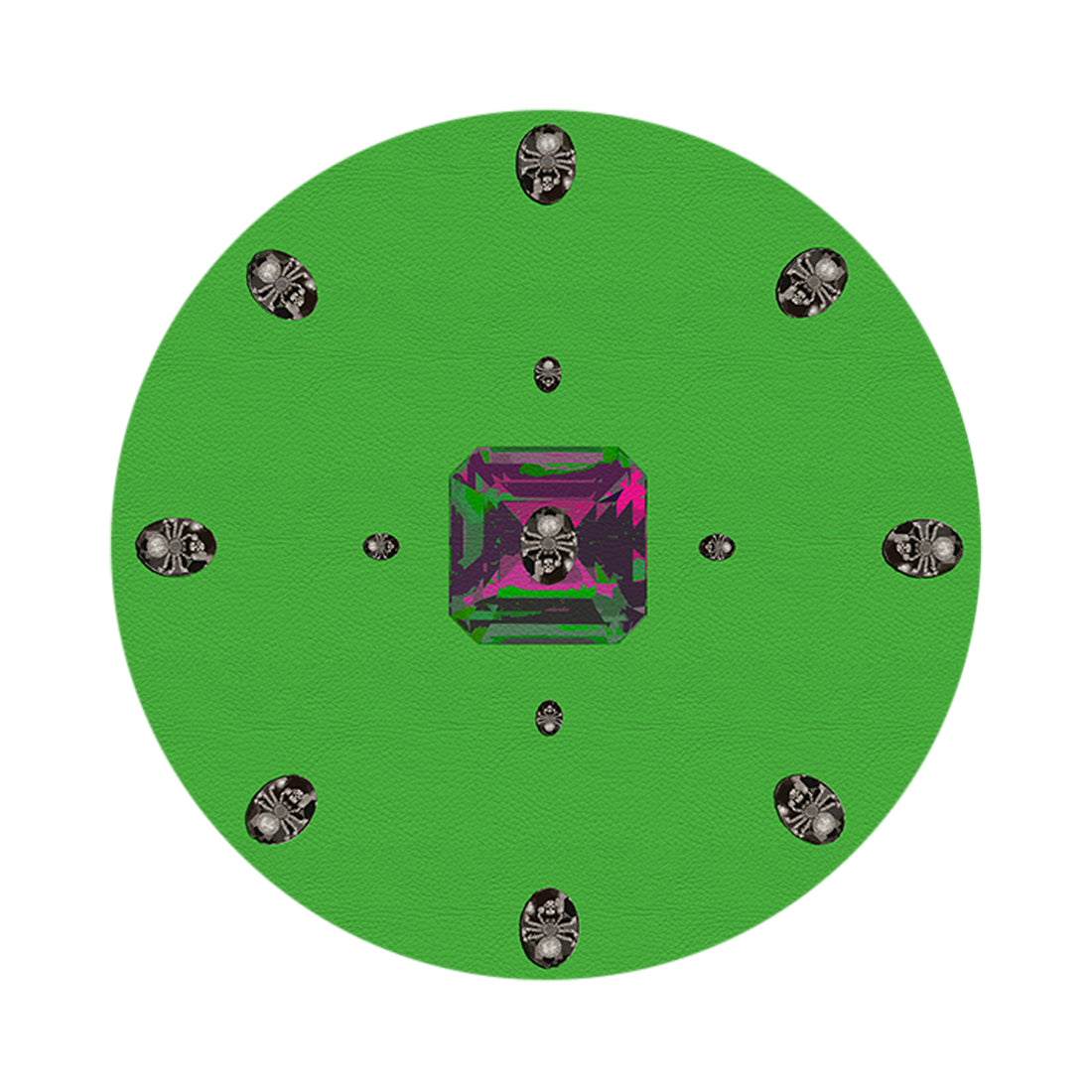 Asscher Black 16&quot; Round Pebble Placemat Set of 4 - nicolettemayer.com