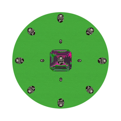 Asscher Acid Green 16&quot; Round Pebble Placemats, Set of 4 - nicolettemayer.com
