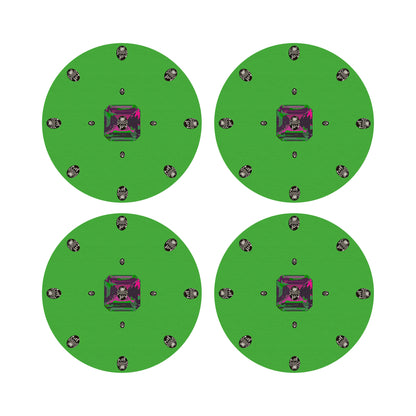 Asscher Acid Green 16&quot; Round Pebble Placemats, Set of 4 - nicolettemayer.com
