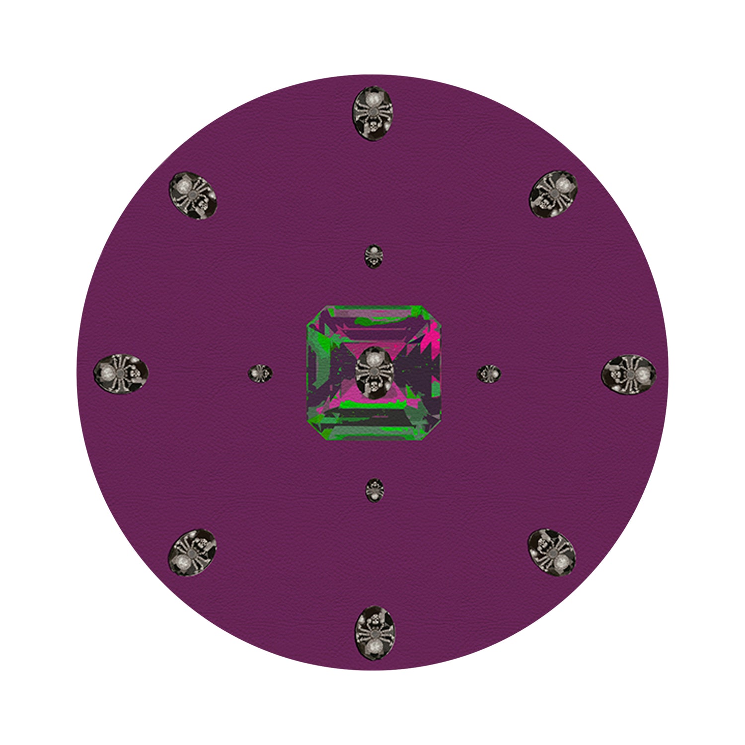 Asscher Purple Rain 16&quot; Round Pebble Placemats, Set of 4 - nicolettemayer.com
