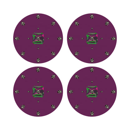 Asscher Purple Rain 16&quot; Round Pebble Placemats, Set of 4 - nicolettemayer.com
