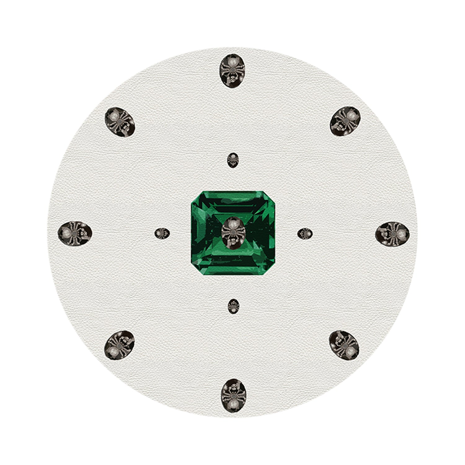 Asscher White 16&quot; Round Pebble Placemats, Set of 4 - nicolettemayer.com
