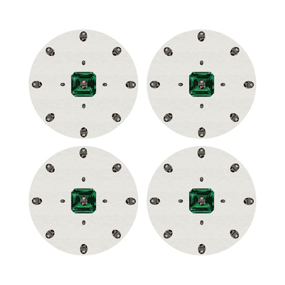 Asscher White 16&quot; Round Pebble Placemats, Set of 4 - nicolettemayer.com
