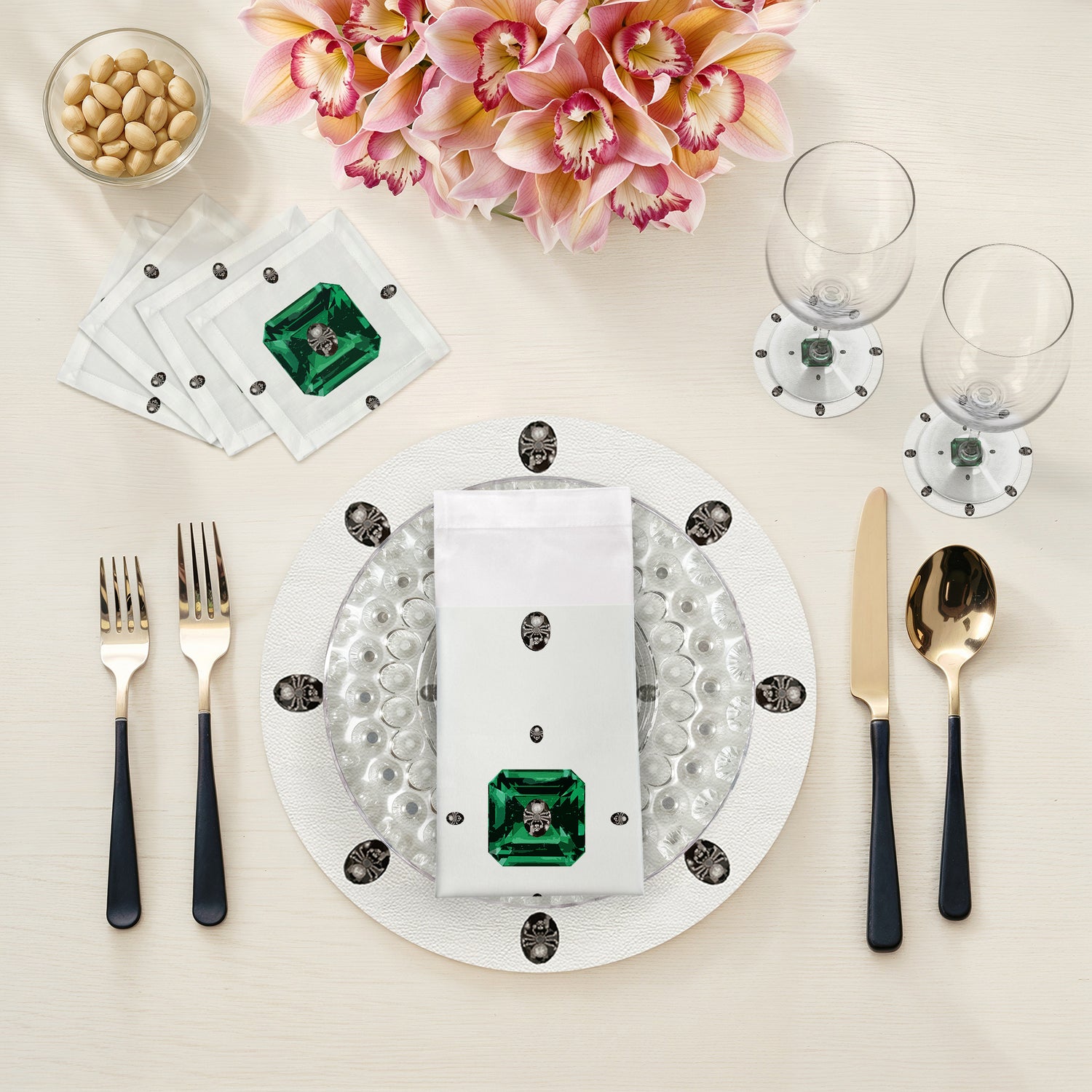 Sets de table ronds Asscher 16&quot; en galets