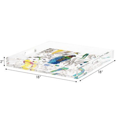 Audubon Exotica Tropical Acrylic Decorative Tray, 18 x 18 in. by Nicolette Mayer 