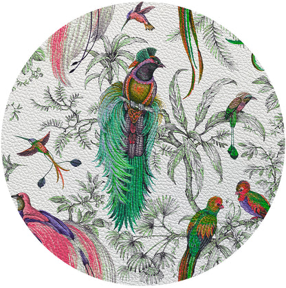 Audubon Exotica Vegan Leather Round Pebble Placemat