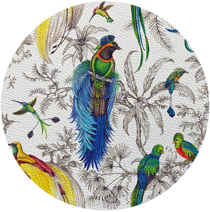Audubon Exotica Vegan Leather Round Pebble Placemat