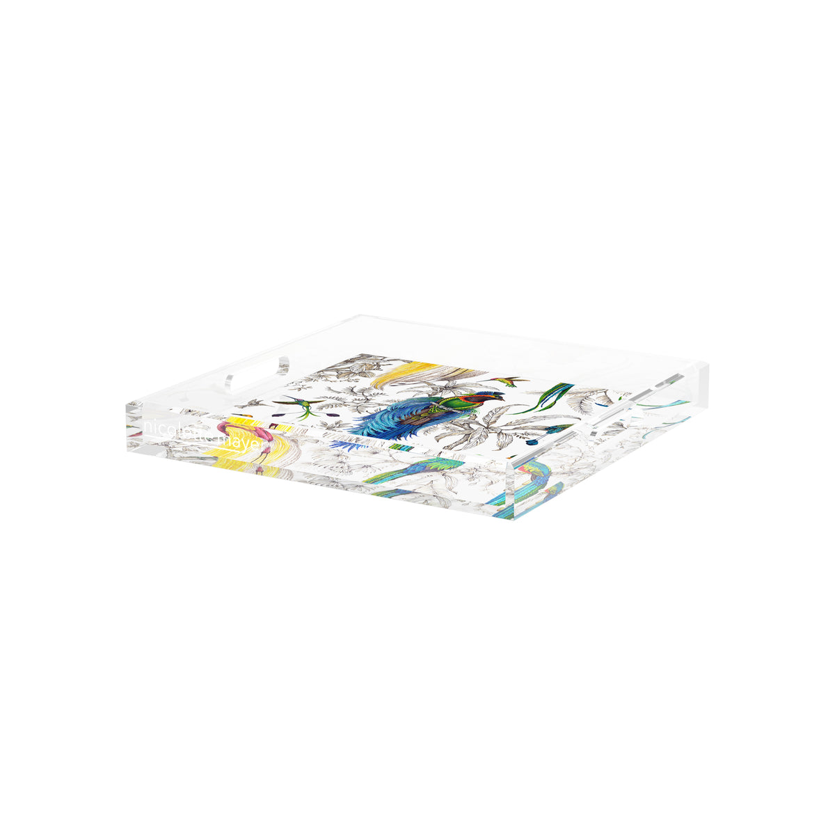 Audubon Exotica Tropical Acrylic Decorative Tray, 12 x 12 in. by Nicolette Mayer 