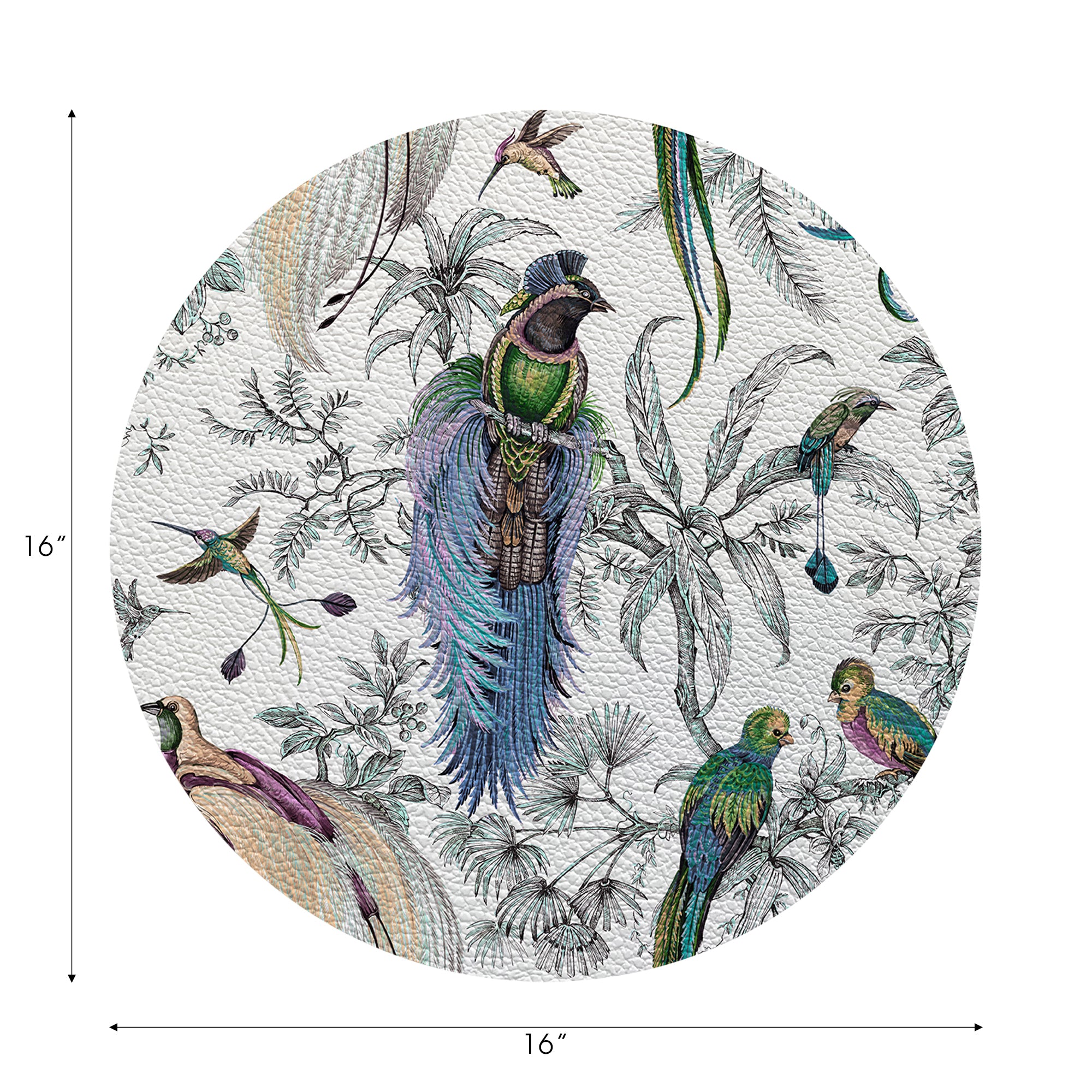 Audubon Exotica runde Tischsets mit Kieselsteinen, 40,6 cm