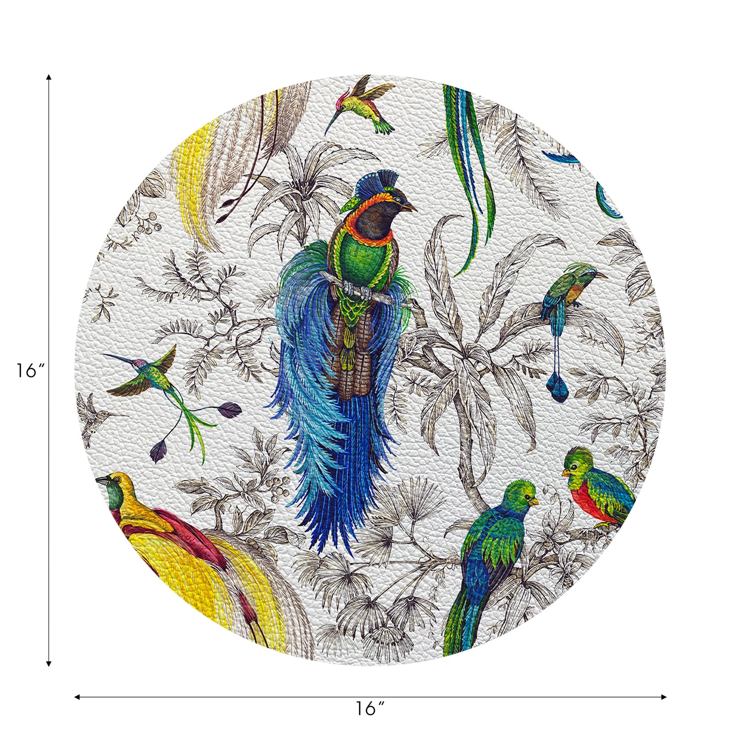 Audubon Exotica runde Tischsets mit Kieselsteinen, 40,6 cm