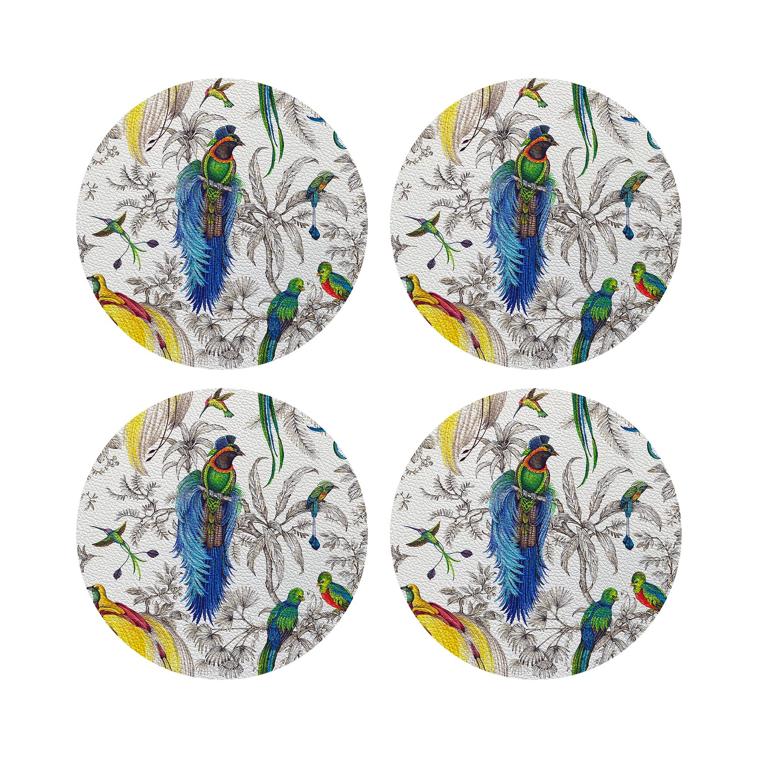 Audubon Exotica Tropical 16&quot; Round Pebble Placemats, Set of 4 - nicolettemayer.com
