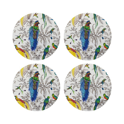 Audubon Exotica Tropical 16&quot; Round Pebble Placemats, Set of 4 - nicolettemayer.com
