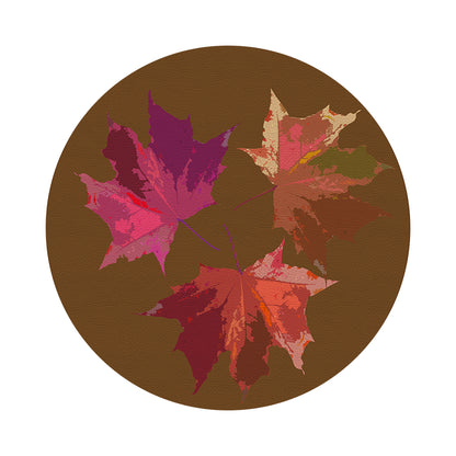 Autumn Leaves Brown 16&quot; Round Pebble Placemats, Set of 4 - nicolettemayer.com
