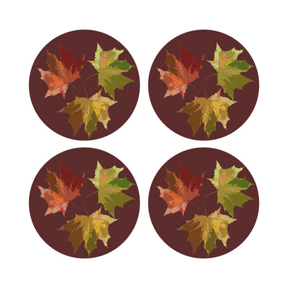 Autumn Leaves Porto 16&quot; Round Pebble Placemats, Set of 4 - nicolettemayer.com
