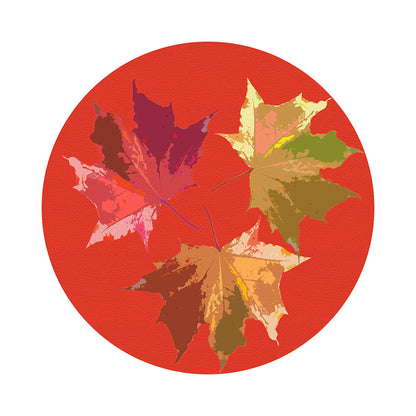 Autumn Leaves Pumpkin 16&quot; Round Pebble Placemats, Set of 4 - nicolettemayer.com
