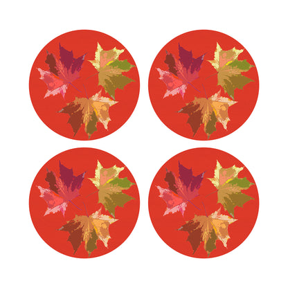 Autumn Leaves Pumpkin 16&quot; Round Pebble Placemats, Set of 4 - nicolettemayer.com
