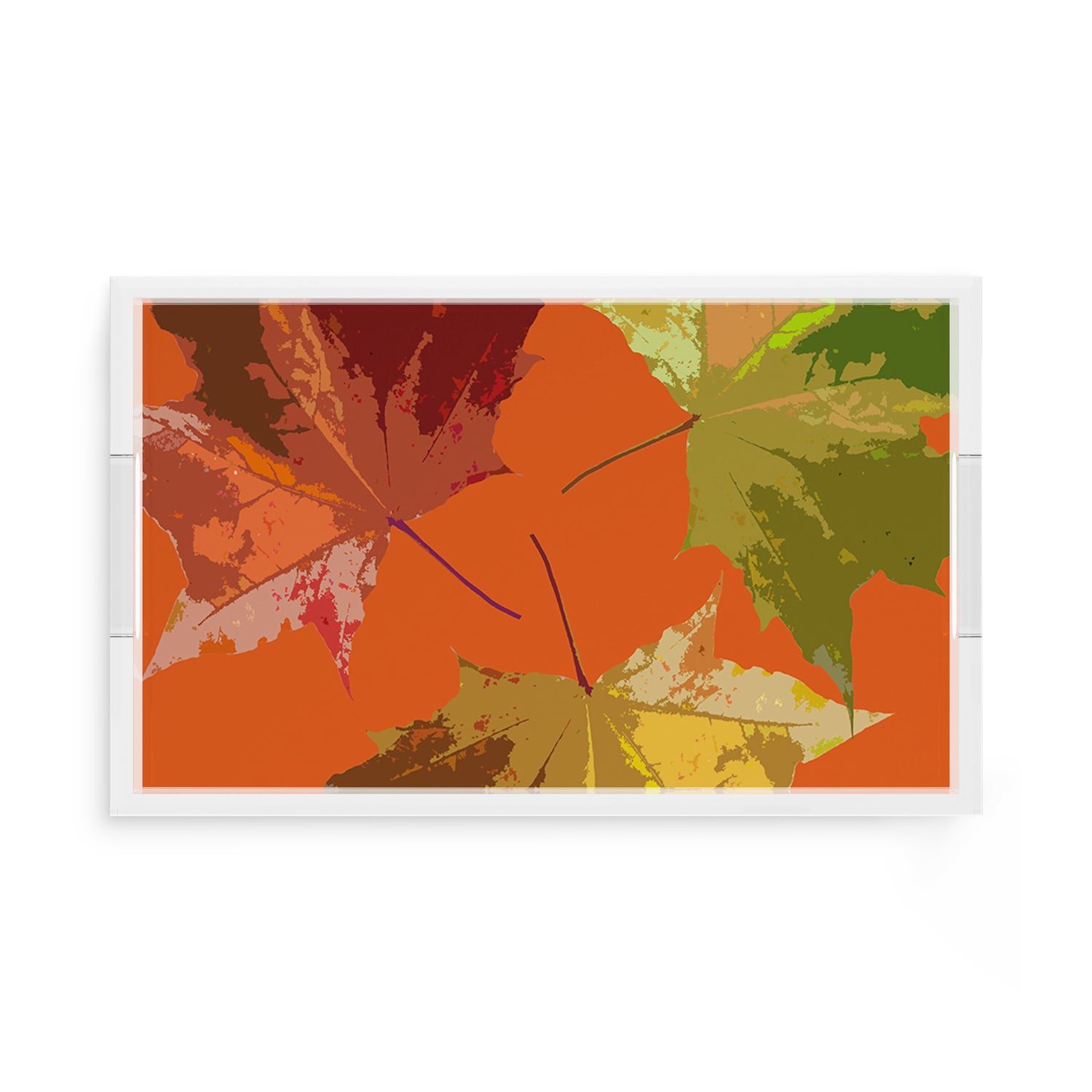 Autumn Leaves Orange 17X10.5 Acrylic Tray - nicolettemayer.com
