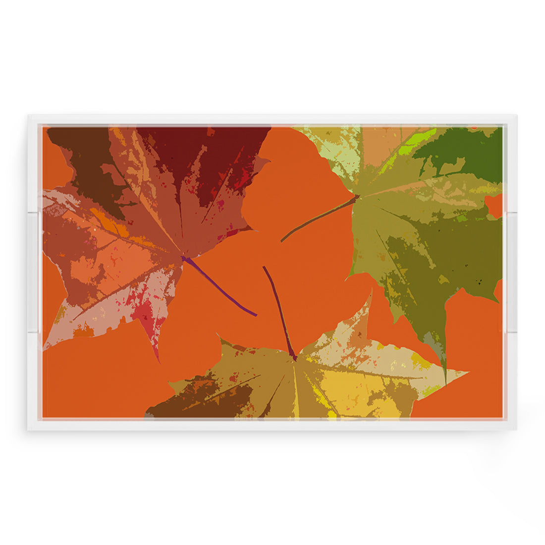 Autumn Leaves Orange 22.5X14.5 Acrylic Tray - nicolettemayer.com
