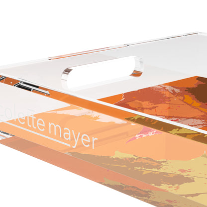 Autumn Leaves Orange 22.5X14.5 Acrylic Tray - nicolettemayer.com

