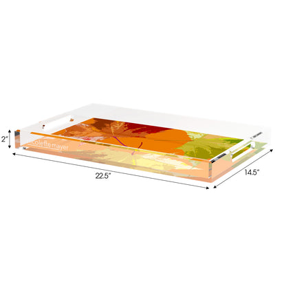 Autumn Leaves Orange 22.5X14.5 Acrylic Tray - nicolettemayer.com
