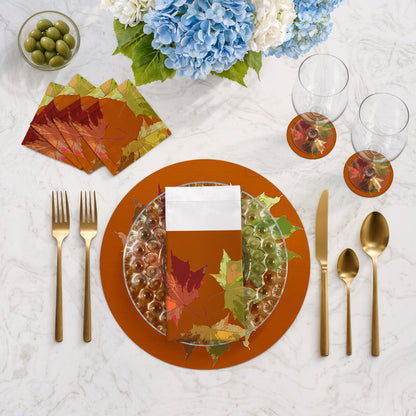 Sets de table ronds en galets Motif feuilles d&