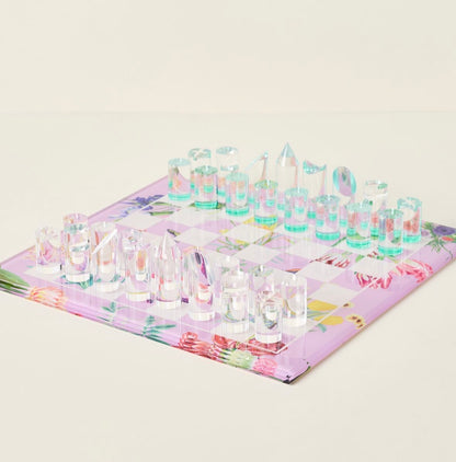Flora Fauna Orchid Acrylic Chess - nicolettemayer.com