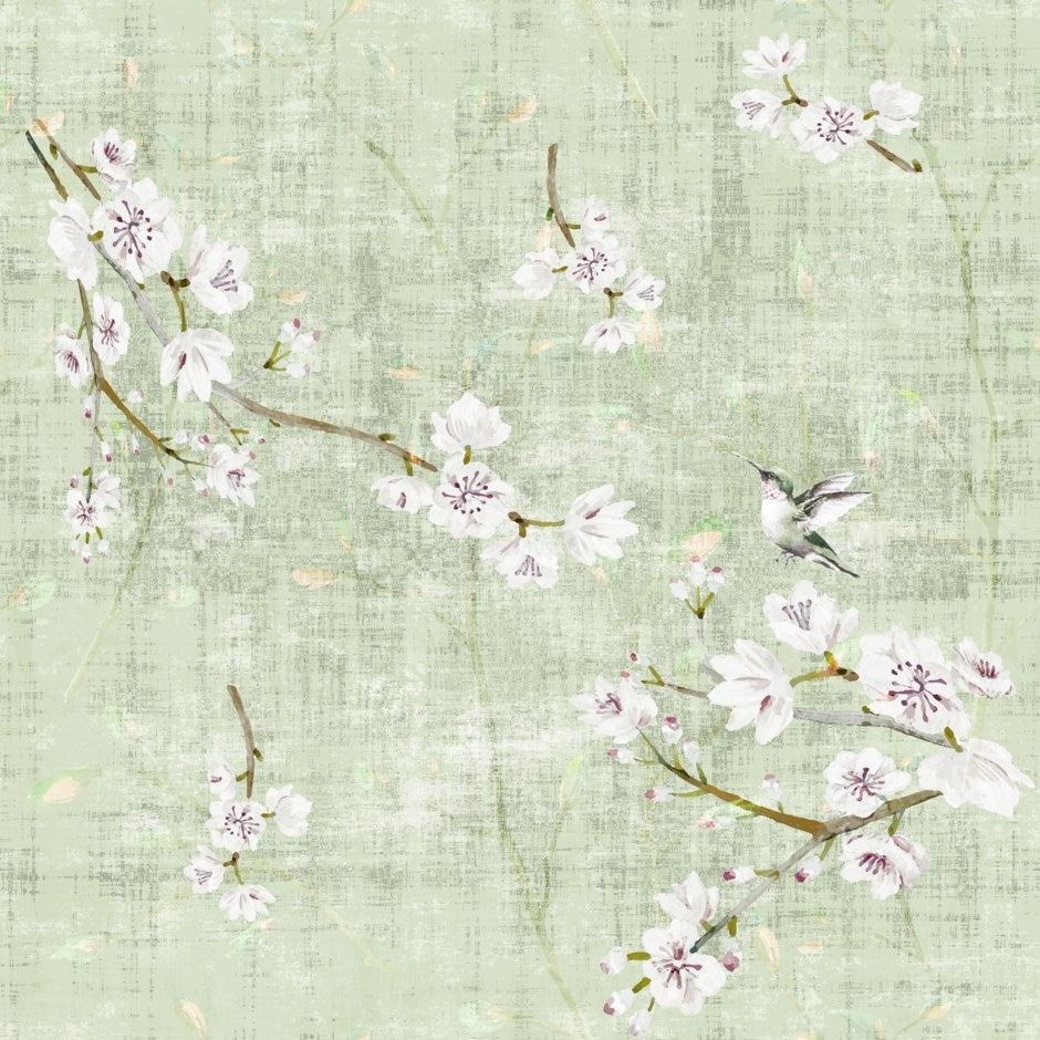 Blossom Fantasia Celadon – 36x36" Modern Acrylic Wall Art - nicolettemayer.com