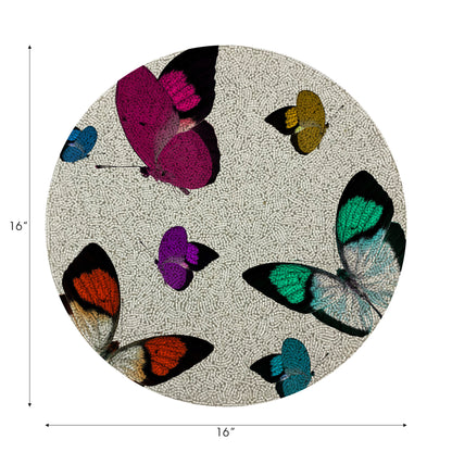 Papillons 16 perles rondes taillées grossièrement - Lot de 4