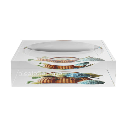 Basket Full Hydrangea Blue Acrylic Candy Catchall Dish