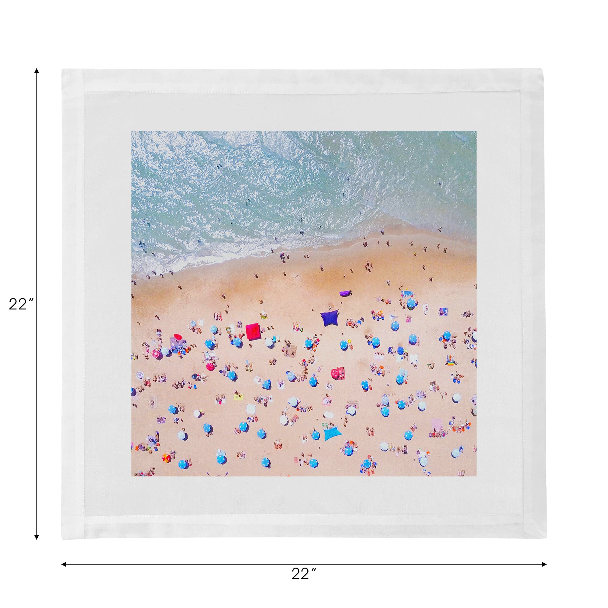 Beach Aerial Scene 22" Cotton Sateen Dinner Napkins- nicolettemayer.com
