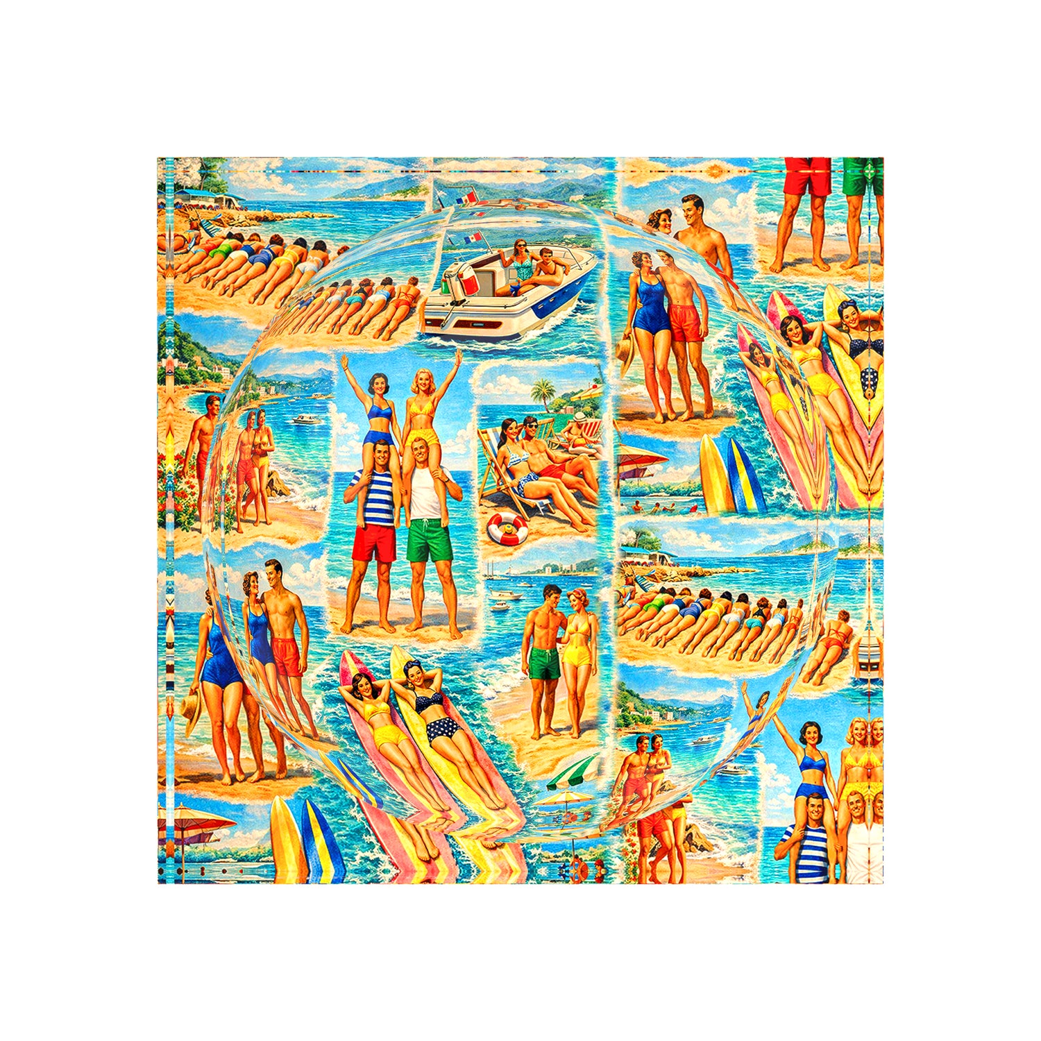Beach Collage Acrylic Candy Catchall Dish