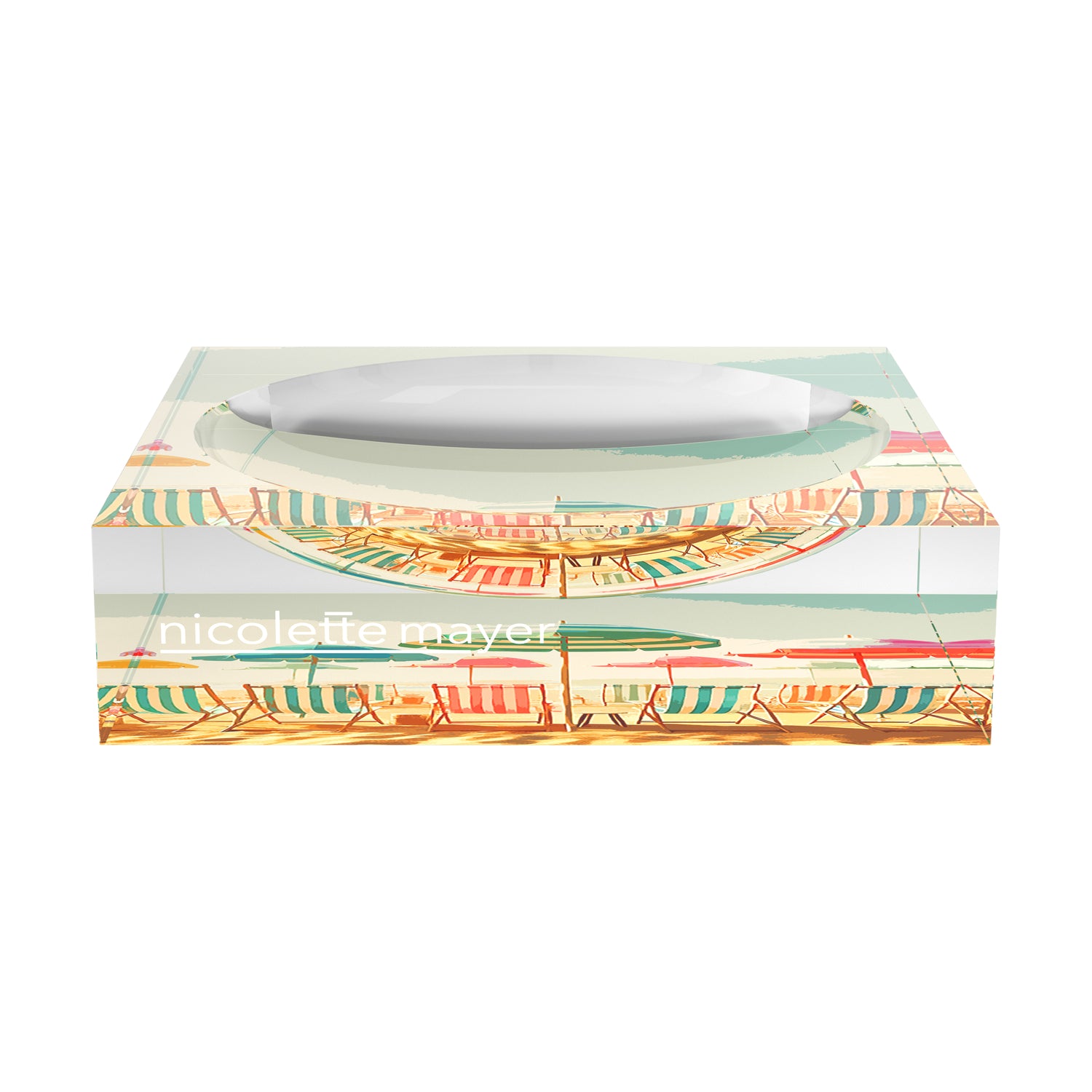 Beach Umbrella Pastels Acrylic Candy Catchall Dish
