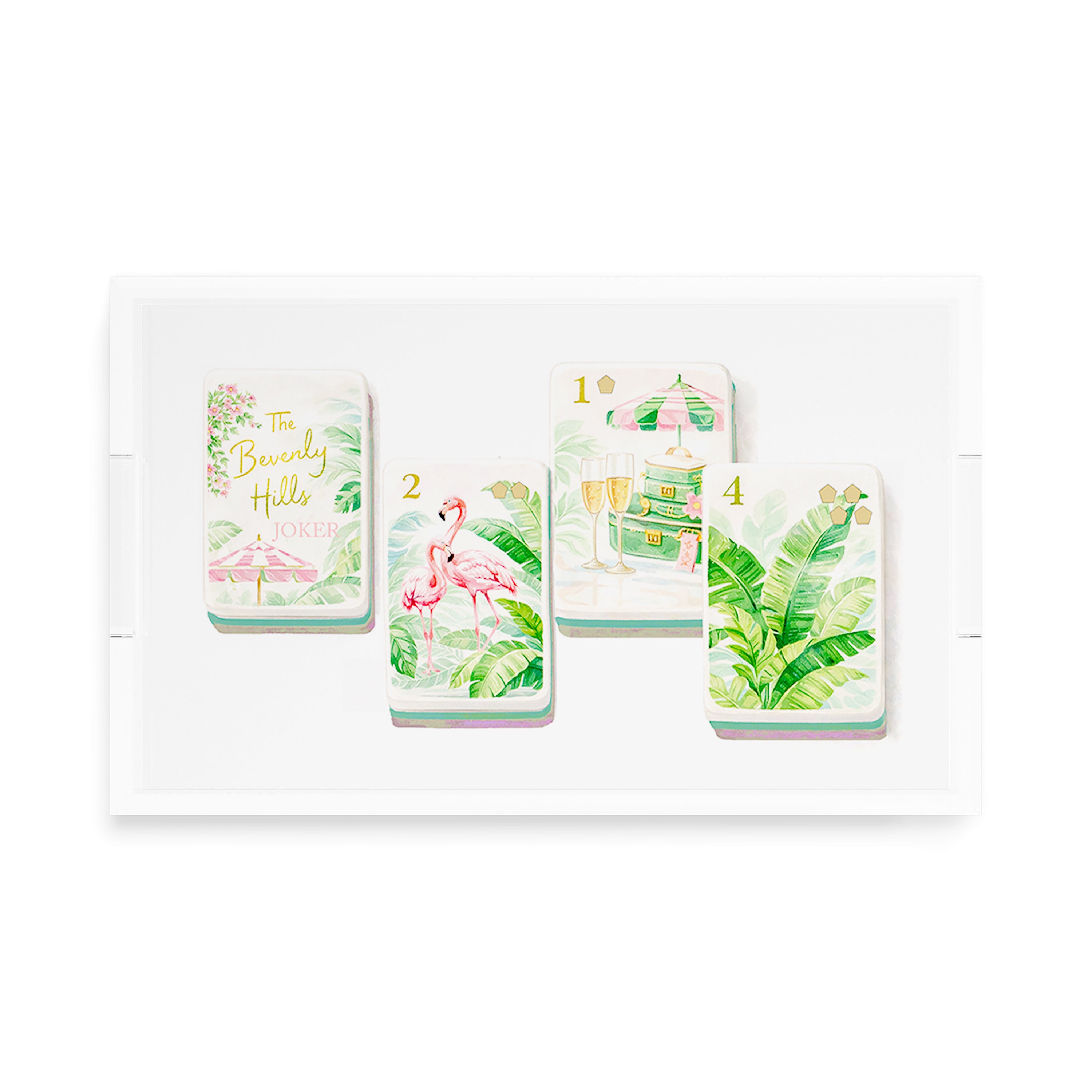 Mahjong Beverly Hills Mahj Set of 3 Acrylic Tray - nicolettemayer.com 