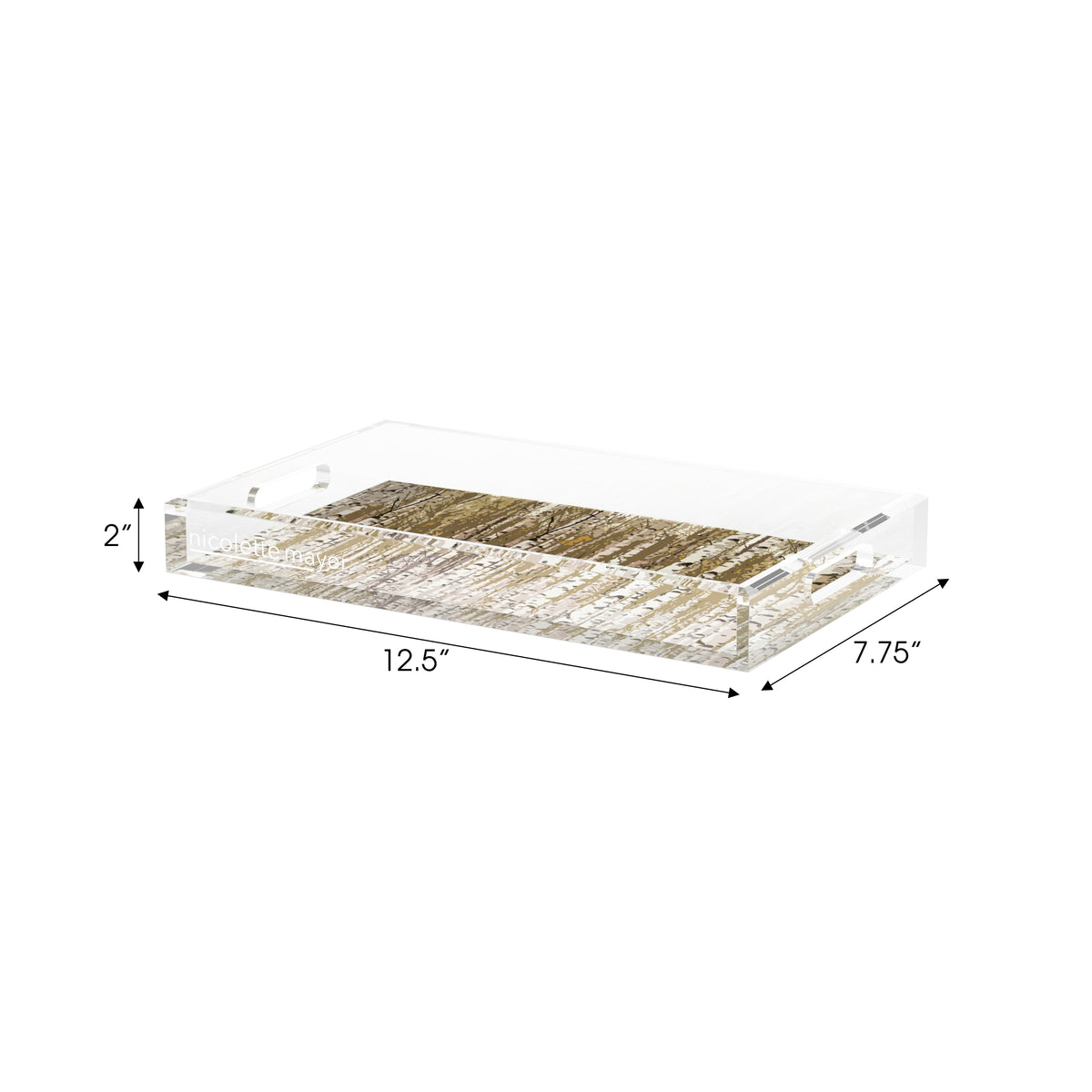 Birch Brown Acrylic Decorative Tray, 12.5 x 7.75 in. by Nicolette Mayer 