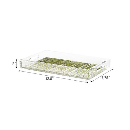 Birch Forest Green Acrylic Decorative Tray, 12.5 x 7.75 in. by Nicolette Mayer 