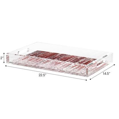 Birch Garnet Acrylic Decorative Tray, 22.5 x 14. in. by Nicolette Mayer 