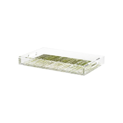 Birch Forest Green Acrylic Decorative Tray, 12.5 x 7.75 in. by Nicolette Mayer 