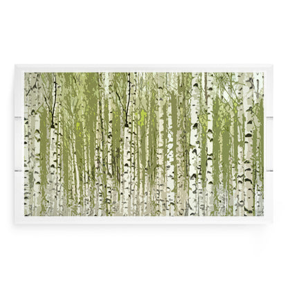 Birch Forest Green Acrylic Decorative Tray, 22.5 x 14.5 in. by Nicolette Mayer 