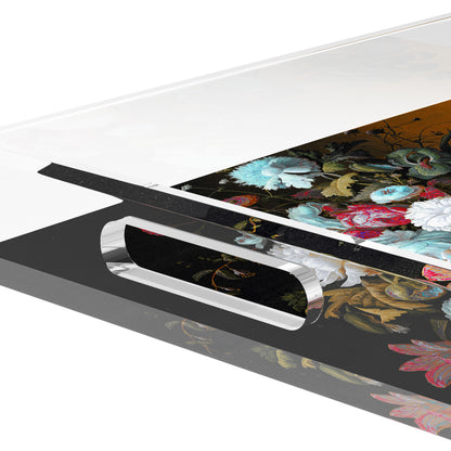 Bird Nest Floral Orchre Verdigris Acrylic Decorative Tray, 17 x 10.5 in. by Nicolette Mayer 
