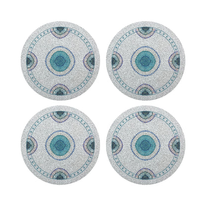 Birds Of A Feather Round Beaded Placemat Rough Cut