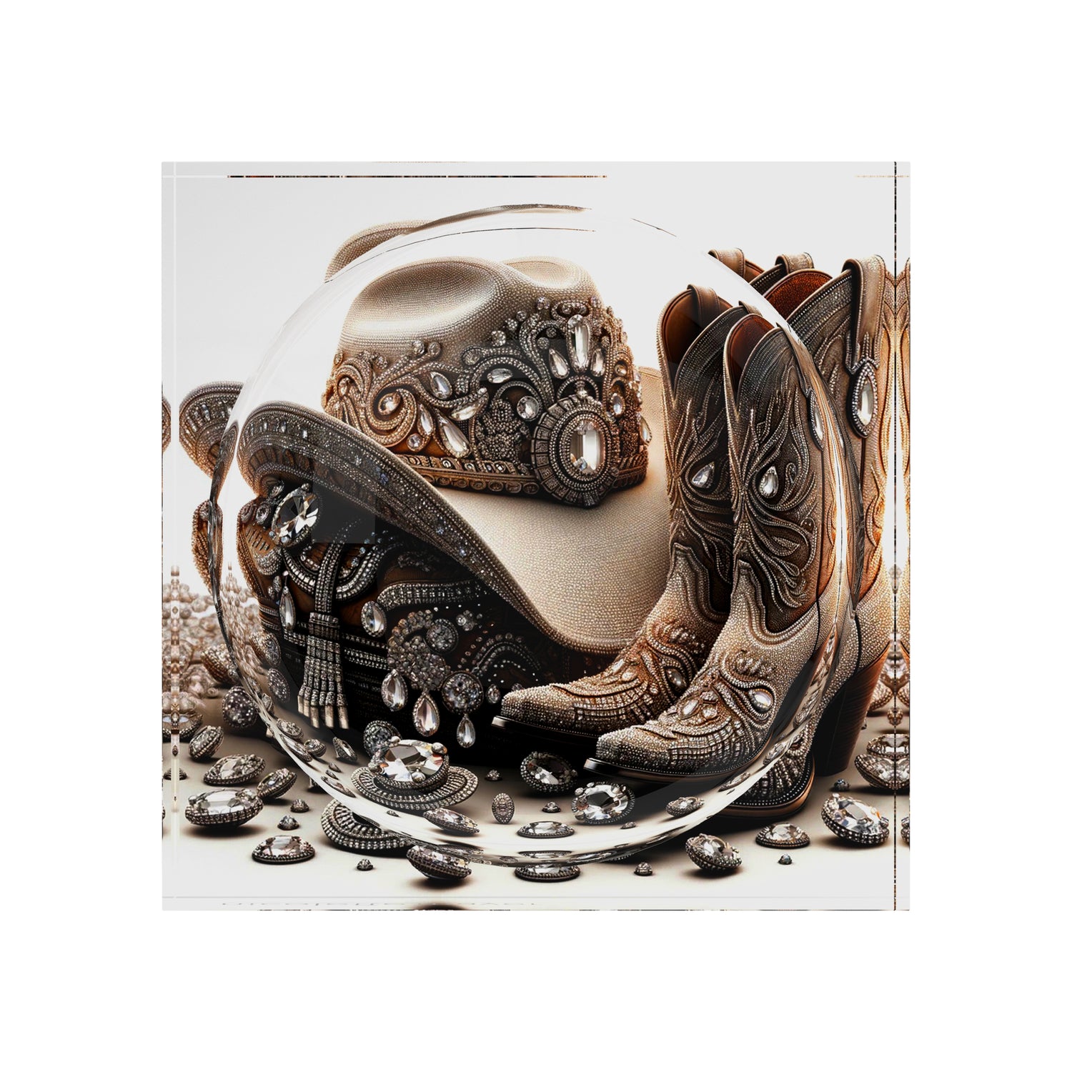 Bling Cowgirl Acrylic Candy Catchall Dish