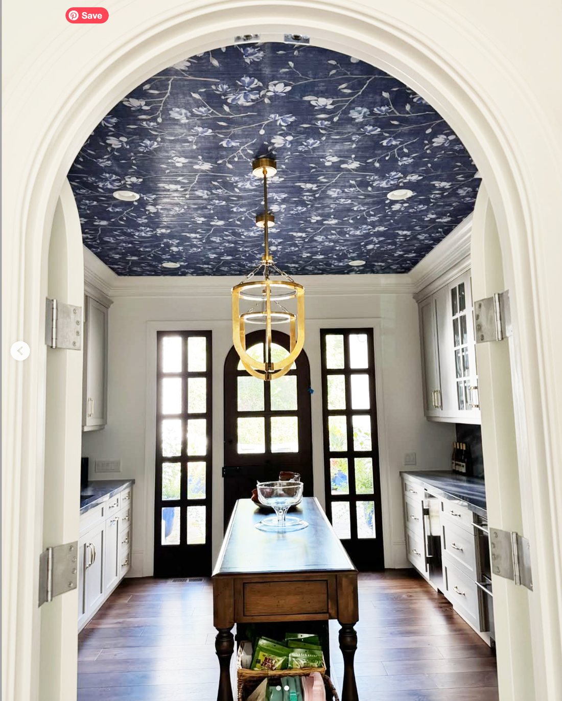 Bloom Delft Blue Wallpaper, Per Yard