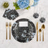Blossom Fantasia Black Blue 16" Round Pebble Placemats, Set of 4 - nicolettemayer.com
