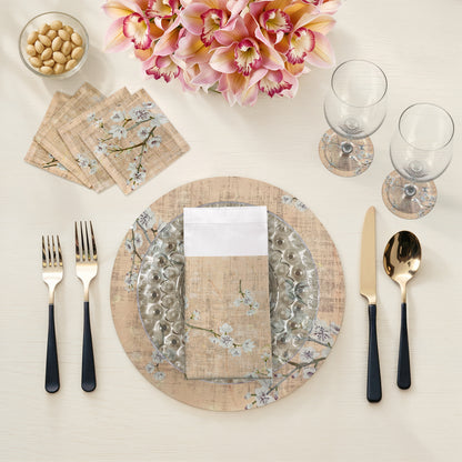 Blossom Fantasia Romance 16 Round Pebble Placemats, Set Of 4 - nicolettemayer.com