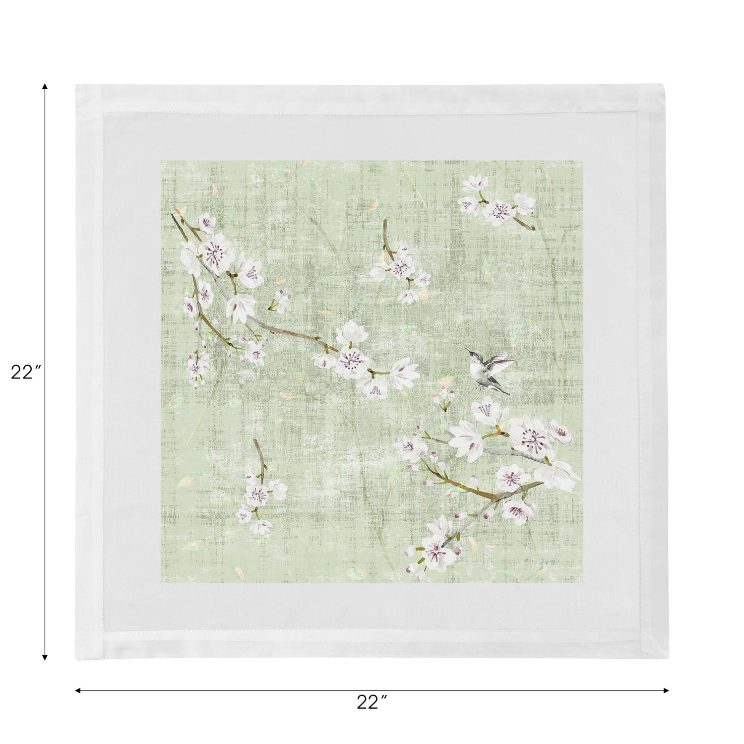 Blossom Fantasia Celadon, 55,9 x 55,9 cm, Hohlsaum-Servietten, 4er-Set